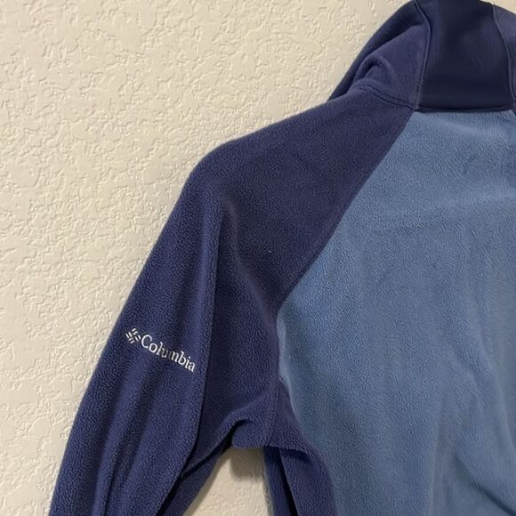 COLUMBIA Slate Blue/Navy/Red Thin 1/4 Fleece Jacket/Base Layer, Size S - Picture 5 of 7